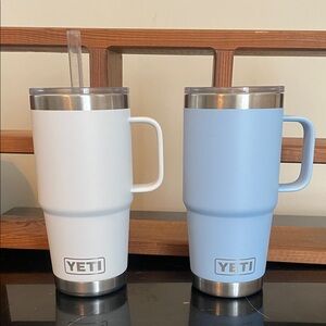 2 Yeti 25oz straw tumblers